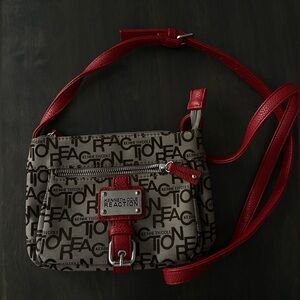 Kenneth Cole Reaction Red and Brown Crossbody Bag